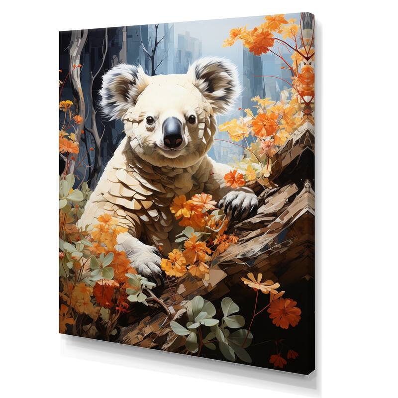 Designart "Koala Koalas Serenity Pastoral I" Animals Koala Canvas Art